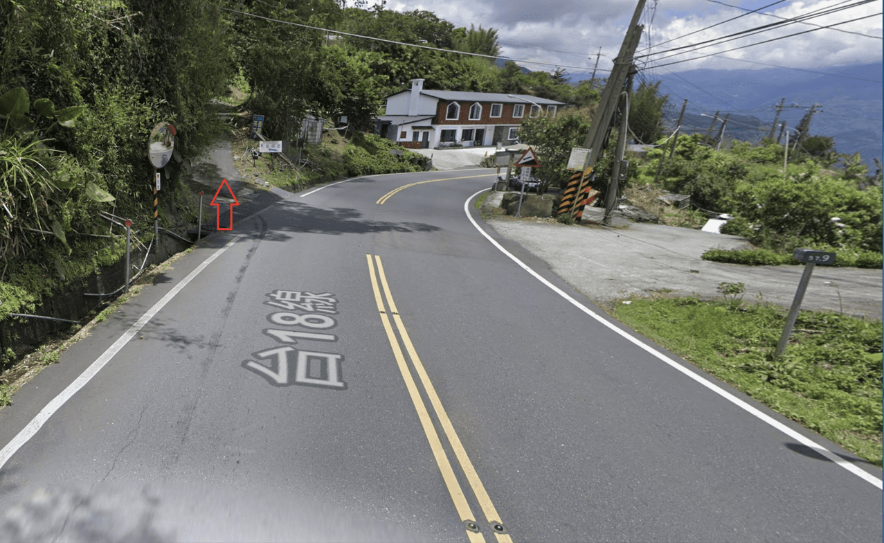 Slope up to the B&B at 57.9km